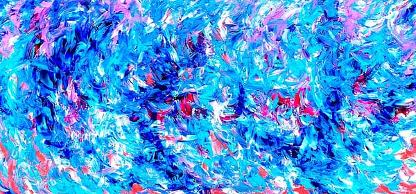 Blue Contemplation 5 - Abstract Expressionism by Estelle Asmodelle