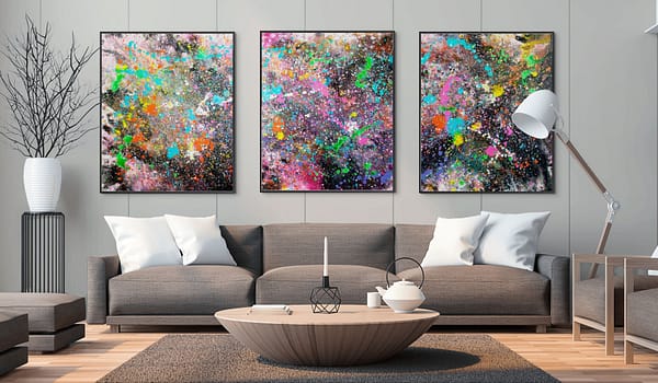 Stellar Nursery | Triptych (2010) - Abstract Expressionism by Estelle Asmodelle 4