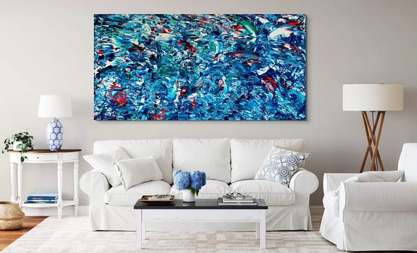 Blue Turbulence - Abstract Expressionism by Estelle Asmodelle