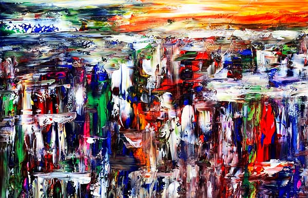 Sunset Osaka - Abstract Expressionism by Estelle Asmodelle 3