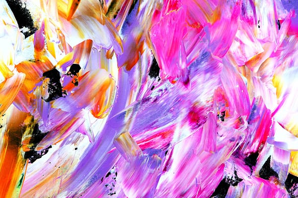 Floral Pearl on Black - Abstract Expressionism by Estelle Asmodelle 4