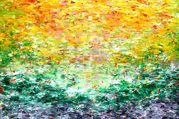 Reflections in My Garden - Abstract Expressionism by Estelle Asmodelle