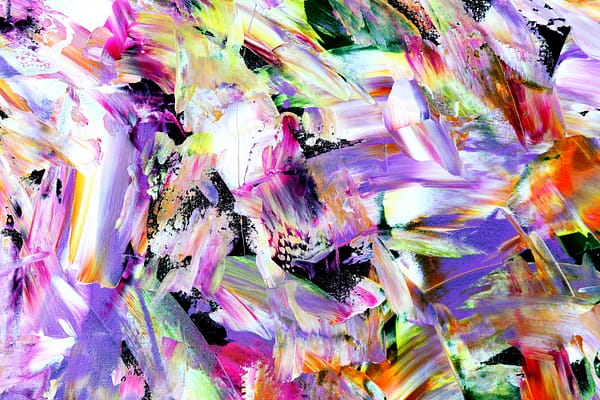 Floral Pearl on Black - Abstract Expressionism by Estelle Asmodelle 6