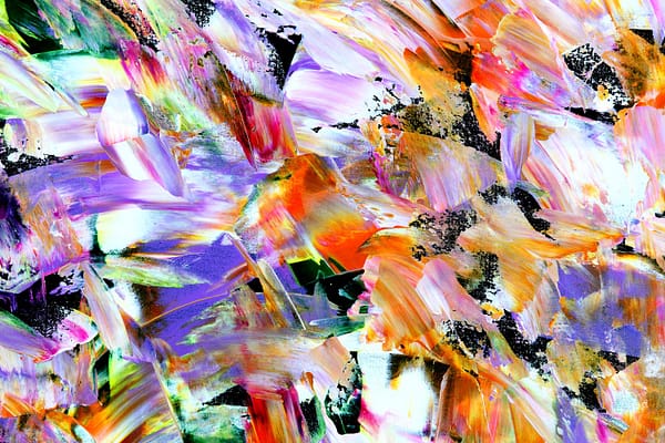 Floral Pearl on Black - Abstract Expressionism by Estelle Asmodelle 5