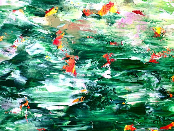 Reflections in My Garden 12 - Abstract Expressionism by Estelle Asmodelle