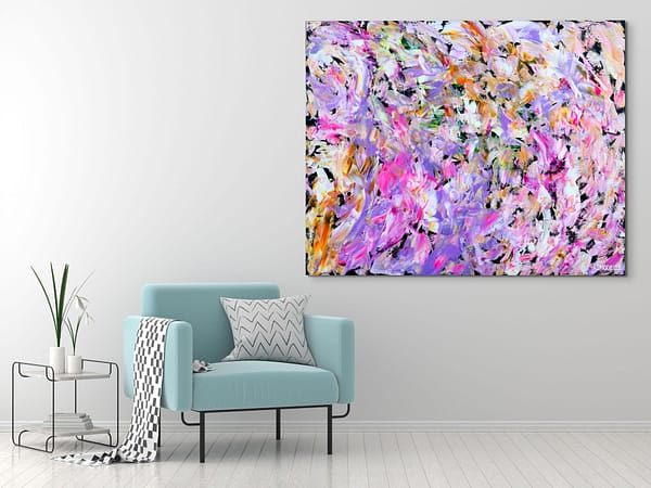 Floral Pearl on Black - Abstract Expressionism by Estelle Asmodelle