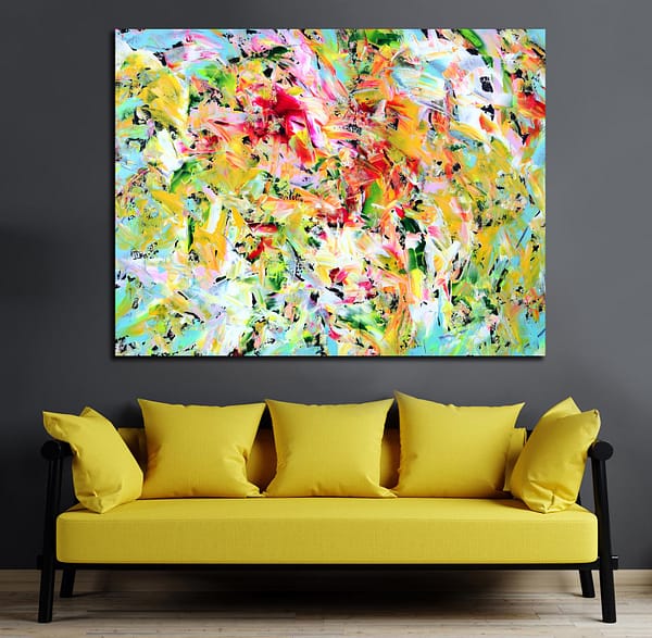 Tropical on Black - Abstract Expressionism by Estelle Asmodelle