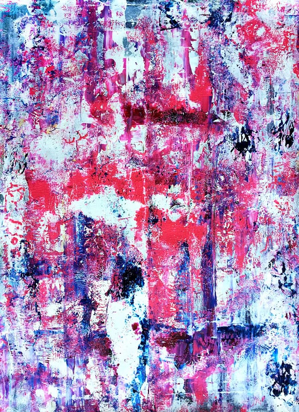 Pink Vértice 2 - Abstract Expressionism by Estelle Asmodelle