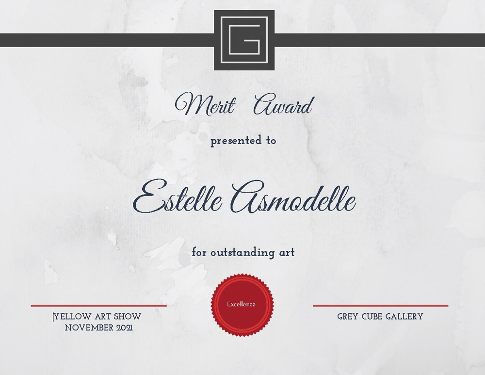 Merit Award for Estelle Asmodelle at Grey Cube Gallery